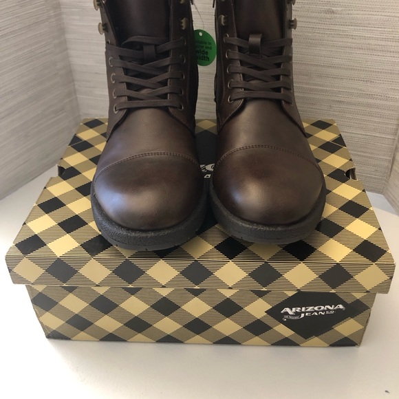 Men’s Arizona Jean Company Brown Lace Up Boots, size 9 - Picture 2 of 8